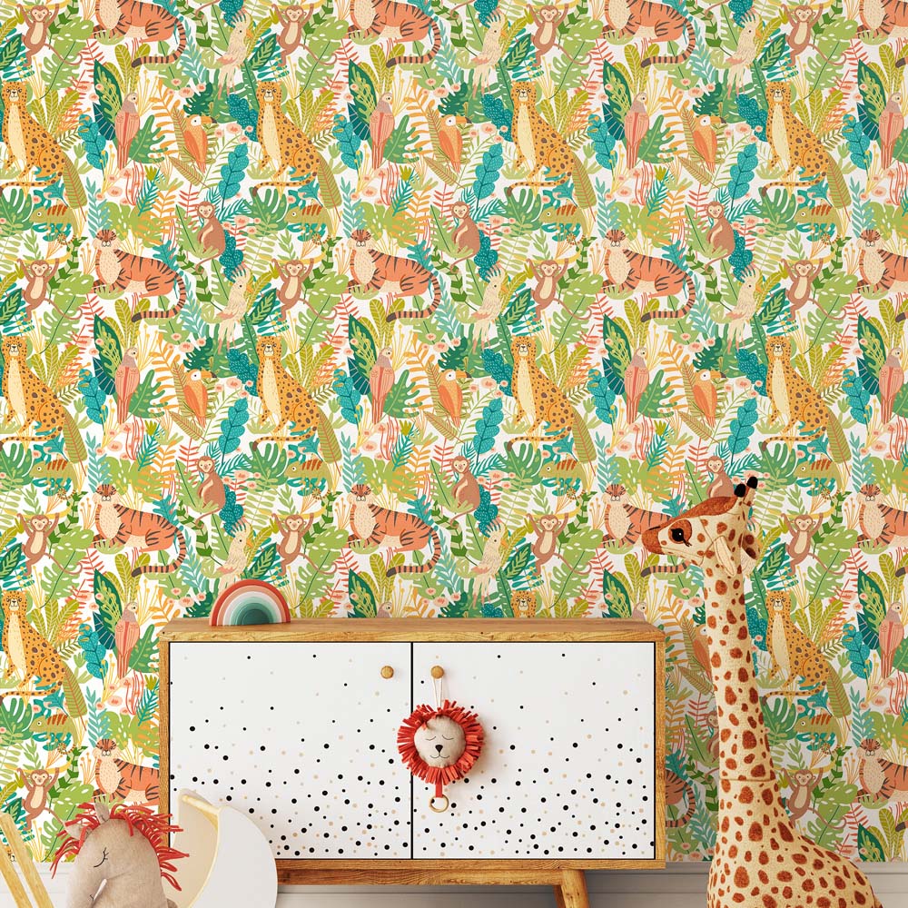 Hoopla Walls Peekaboo Animal Kingdom Apple Riot Wallpaper Image 2