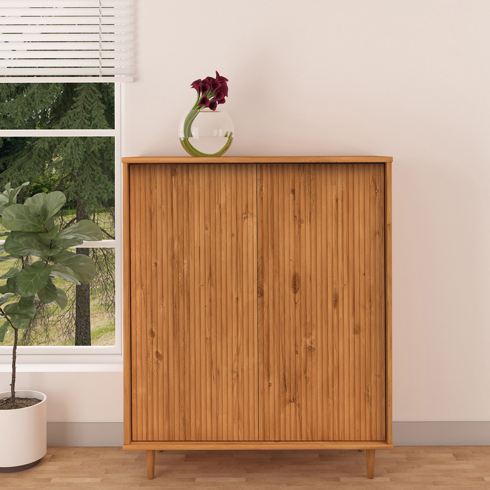 Loft24 Jerzy 2 Door Stained Wax Highboard Image 8