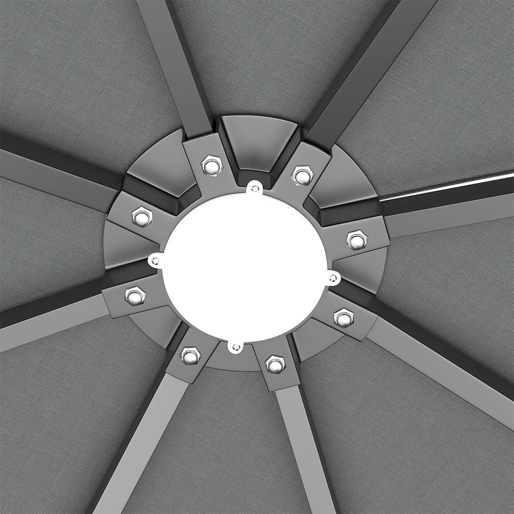 Living and Home Dark Grey Solar LED Metal Gazebo 4 x 2.6m Image 3