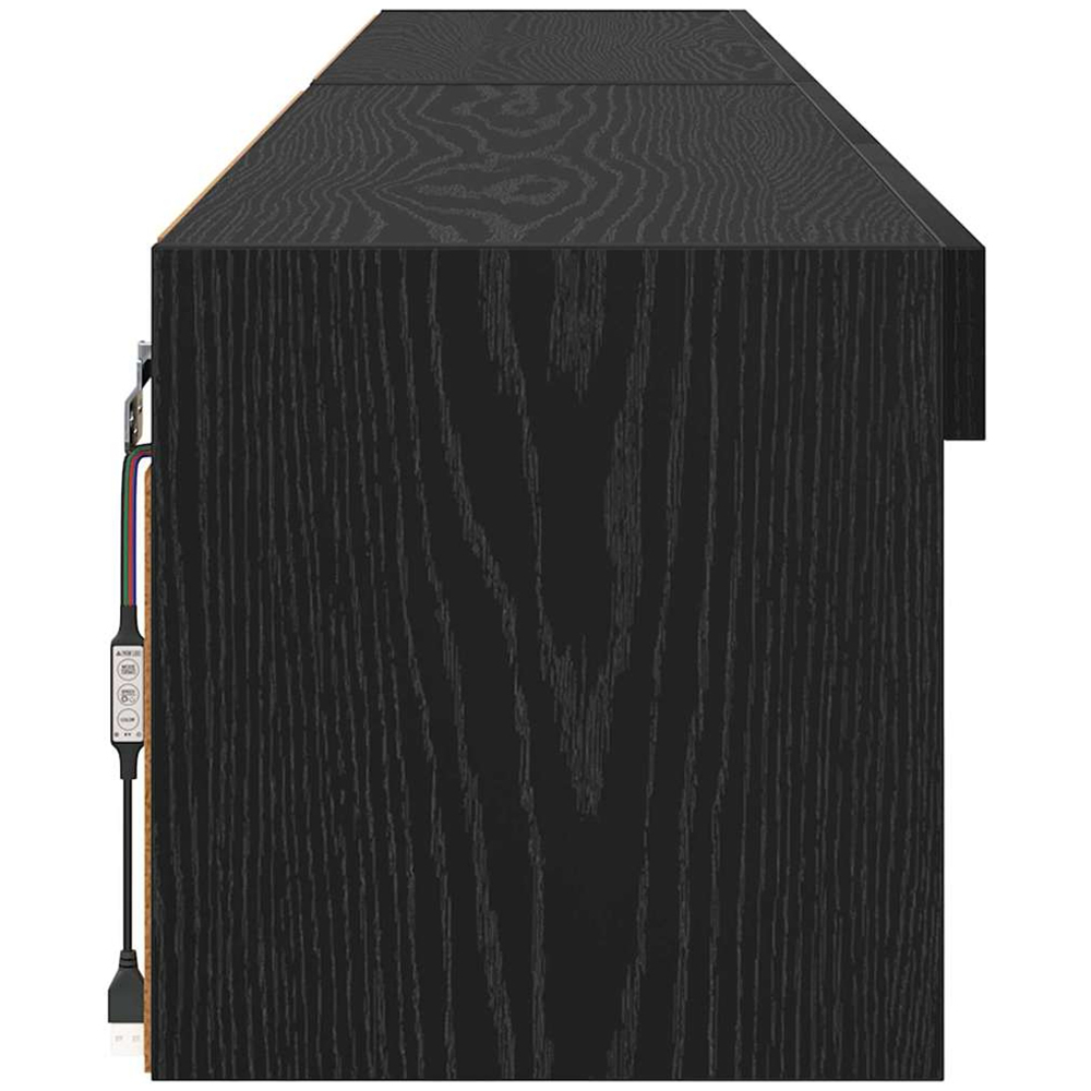vidaXL 2 Shelf Black Oak TV Cabinet with LED Lights Set of 2 Image 8