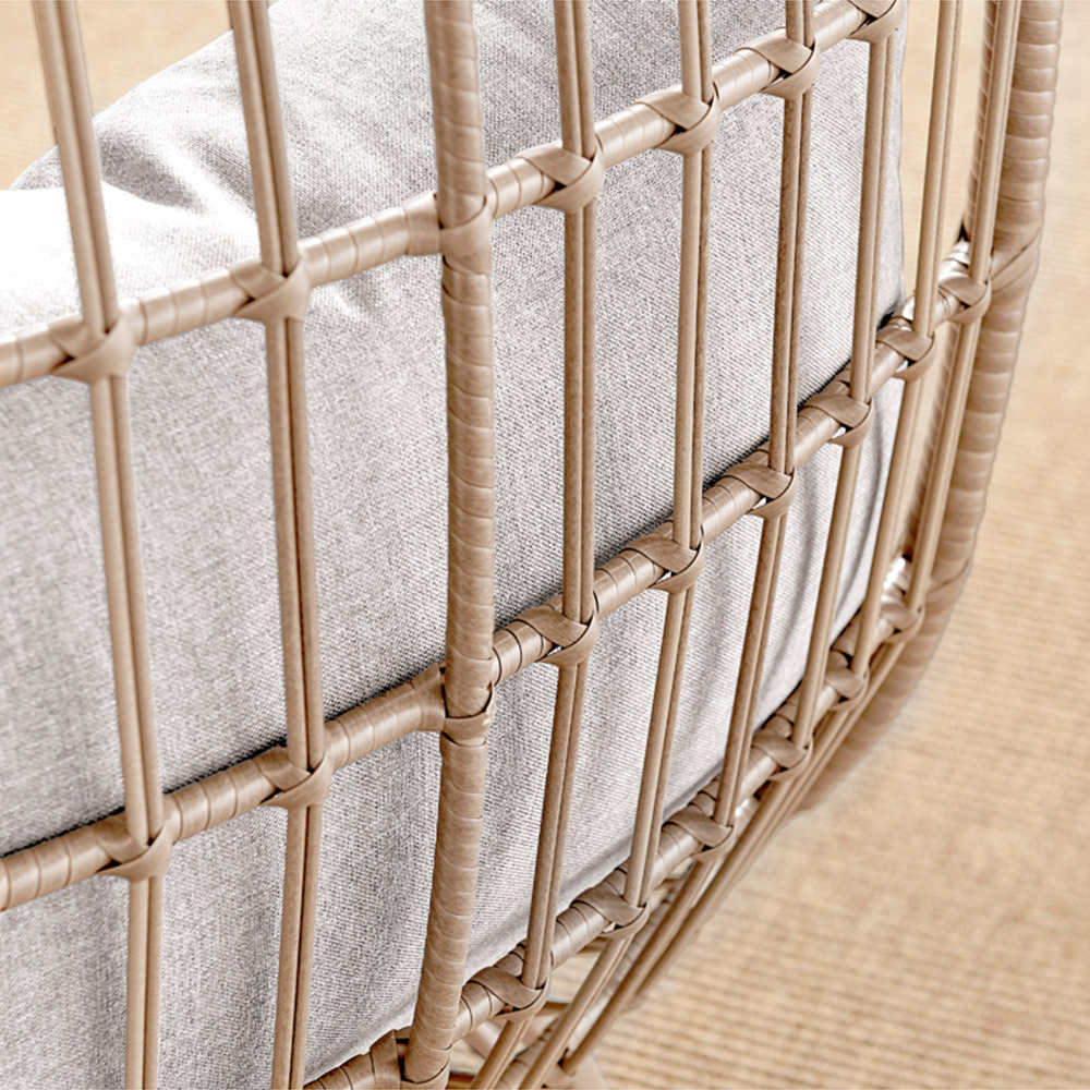 Furniturebox Veza Beige Rattan Egg Chair with Cushions Image 4