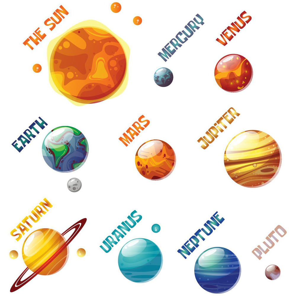 Walplus Colourful Solar System Kids Bedroom Wall Stickers Image 4