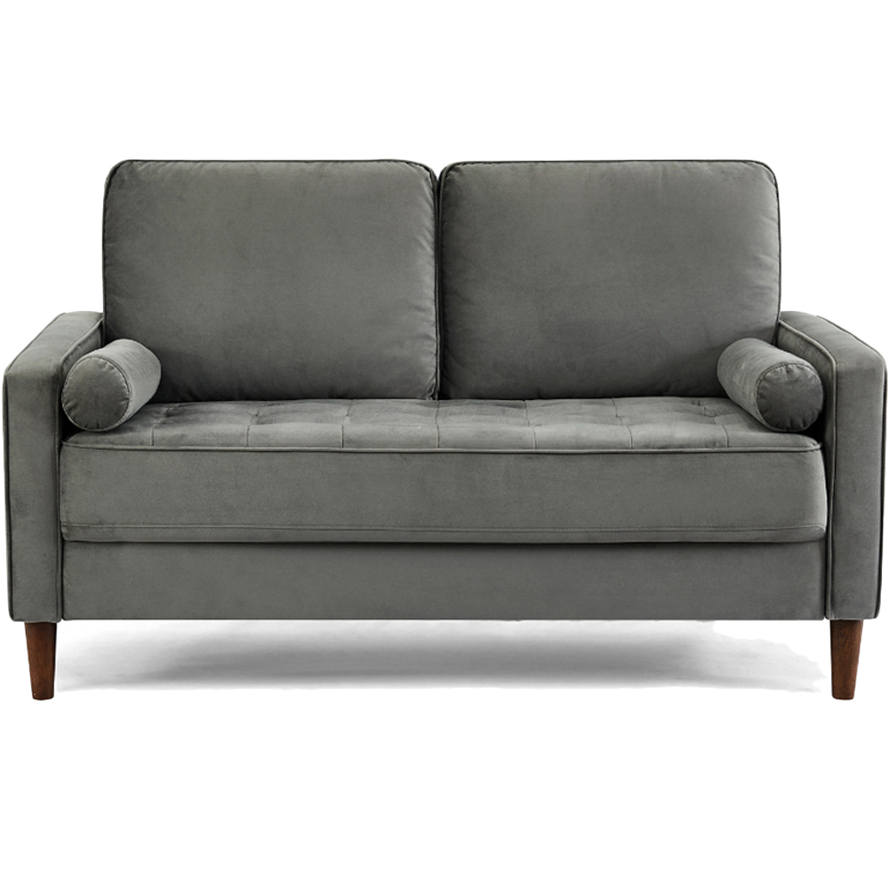 Home Detail Edward 2 Seater Grey Velvet Sofa Image 3