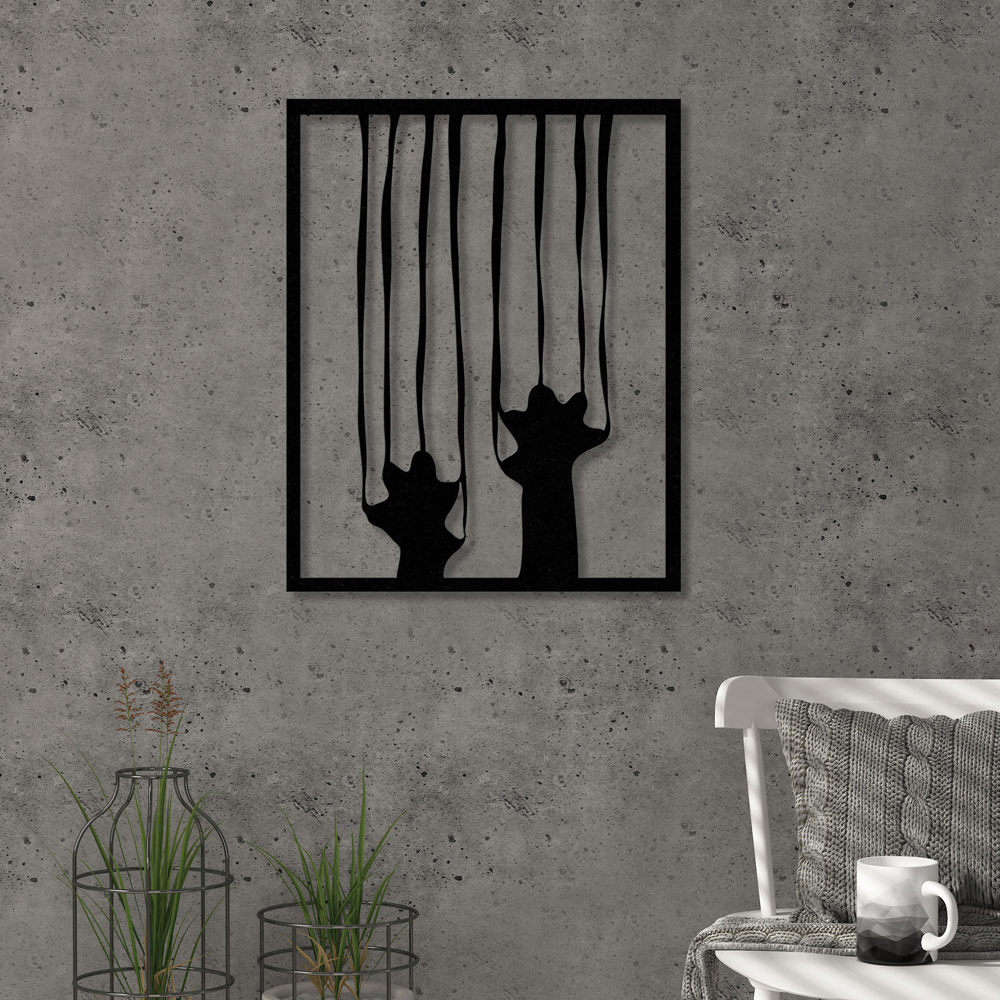 Decortie Black Minimalist Metal Modern Scratch Wall Art Image 2