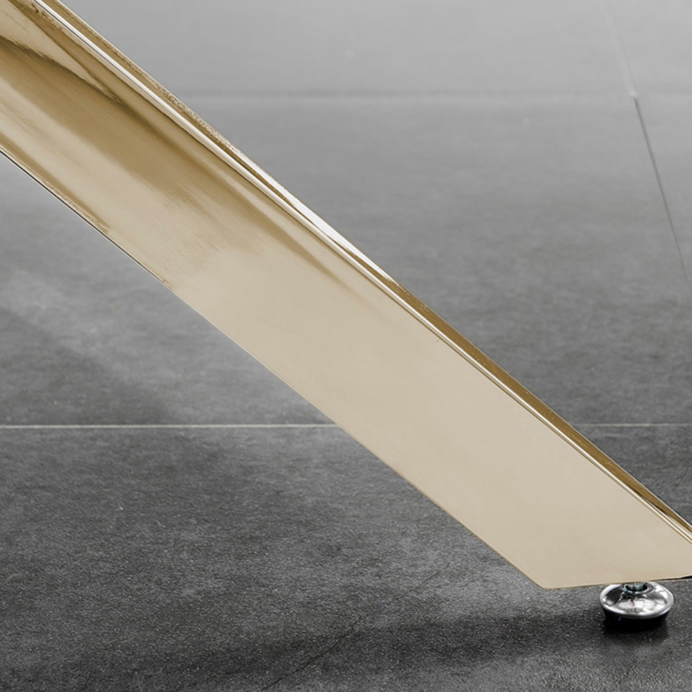 Furniturebox Arona Solara 4 Seater Round Dining Set Gold and White Image 6