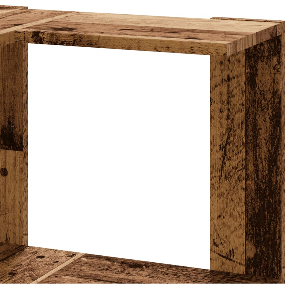 vidaXL 3 Shelf Brown Old Wood Corner Bookcase Image 6