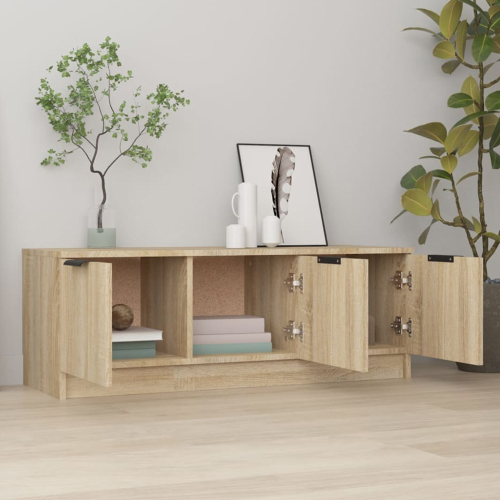 vidaXL 3 Door Sonoma Oak TV Cabinet Image 1