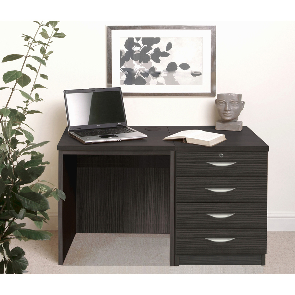 R White Cabinets 4 Drawer Black Set-05 Desk Image 4