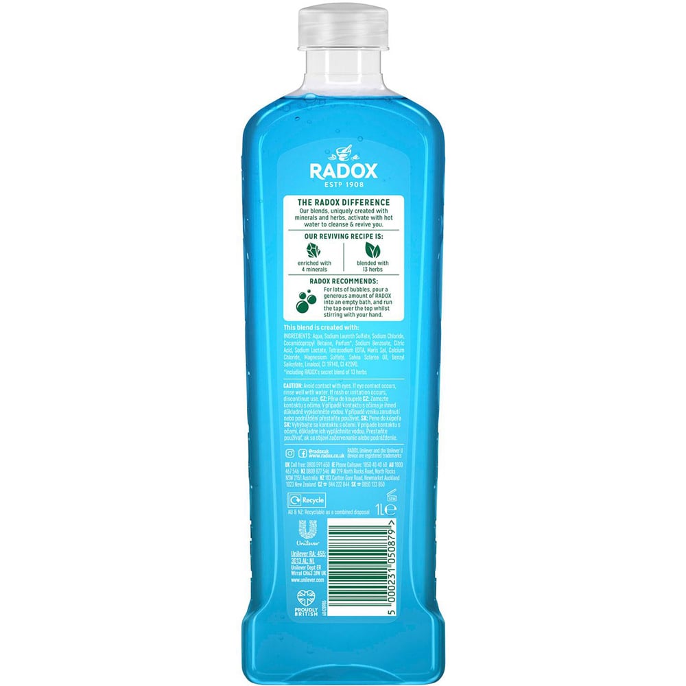 Radox Mineral Therapy Muscle Soak Sea Minerals and Sage Scent Bath Soak 1L 10 Pack Image 4