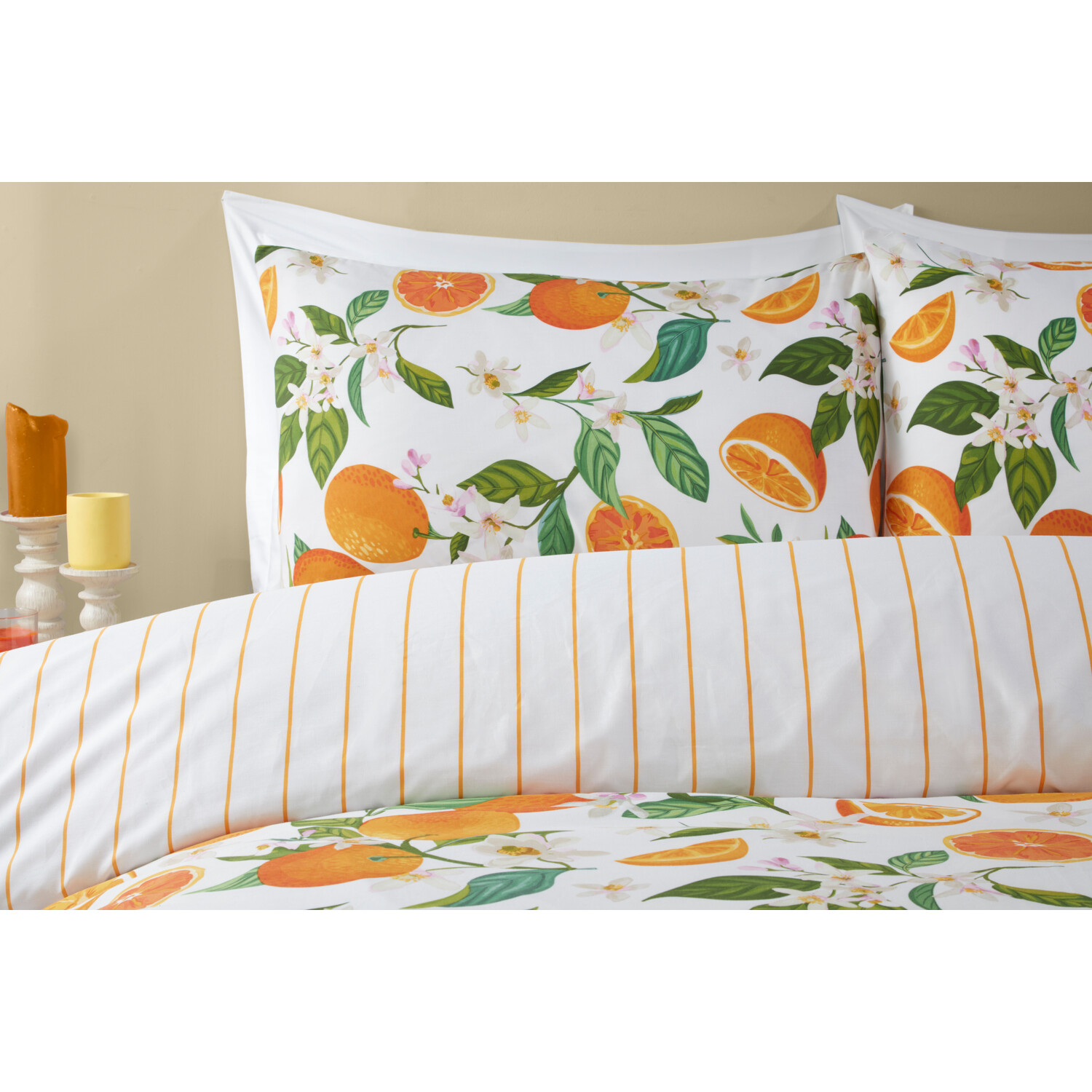 Seville Duvet Cover and Pillowcase Set - Orange / Double Image 3
