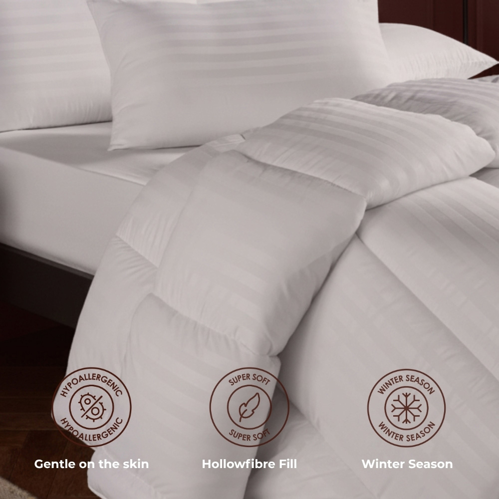 MHG Living Double White Extra Warm Winter Hollowfibre Duvet Set 16.5 Tog Image 5