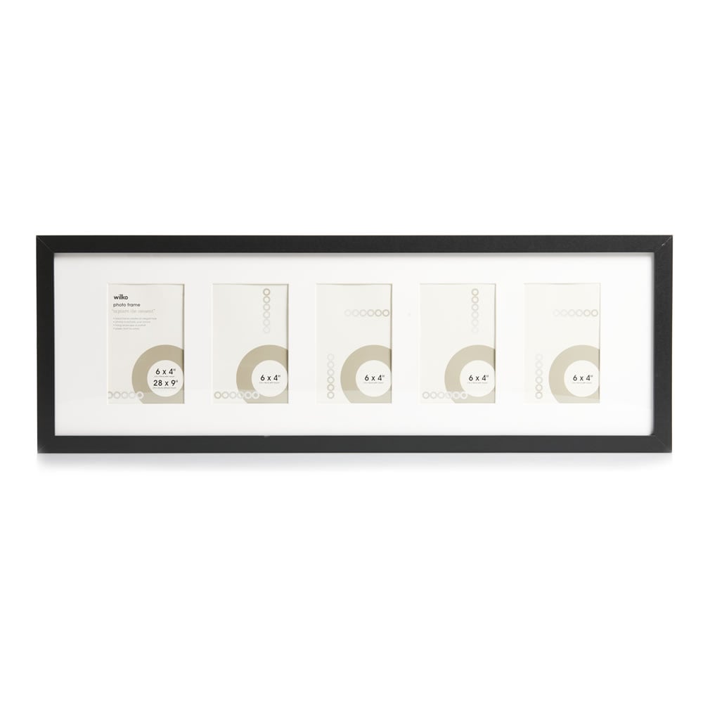 Wilko Black 5 Multi Aperture Photo Frame 6 x 4 Inch Wilko