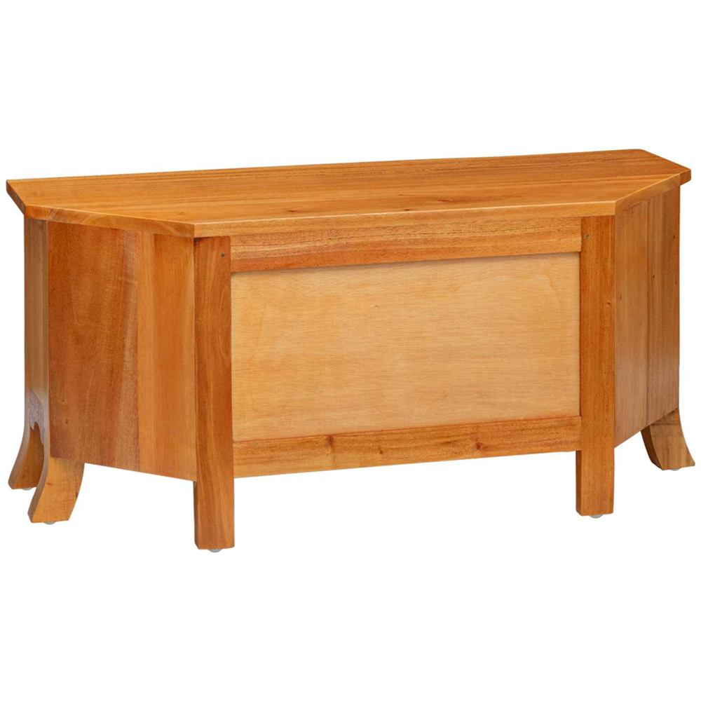 vidaXL 4 Drawer 2 Shelf Natural Solid Mahogany Wood TV Cabinet Image 7