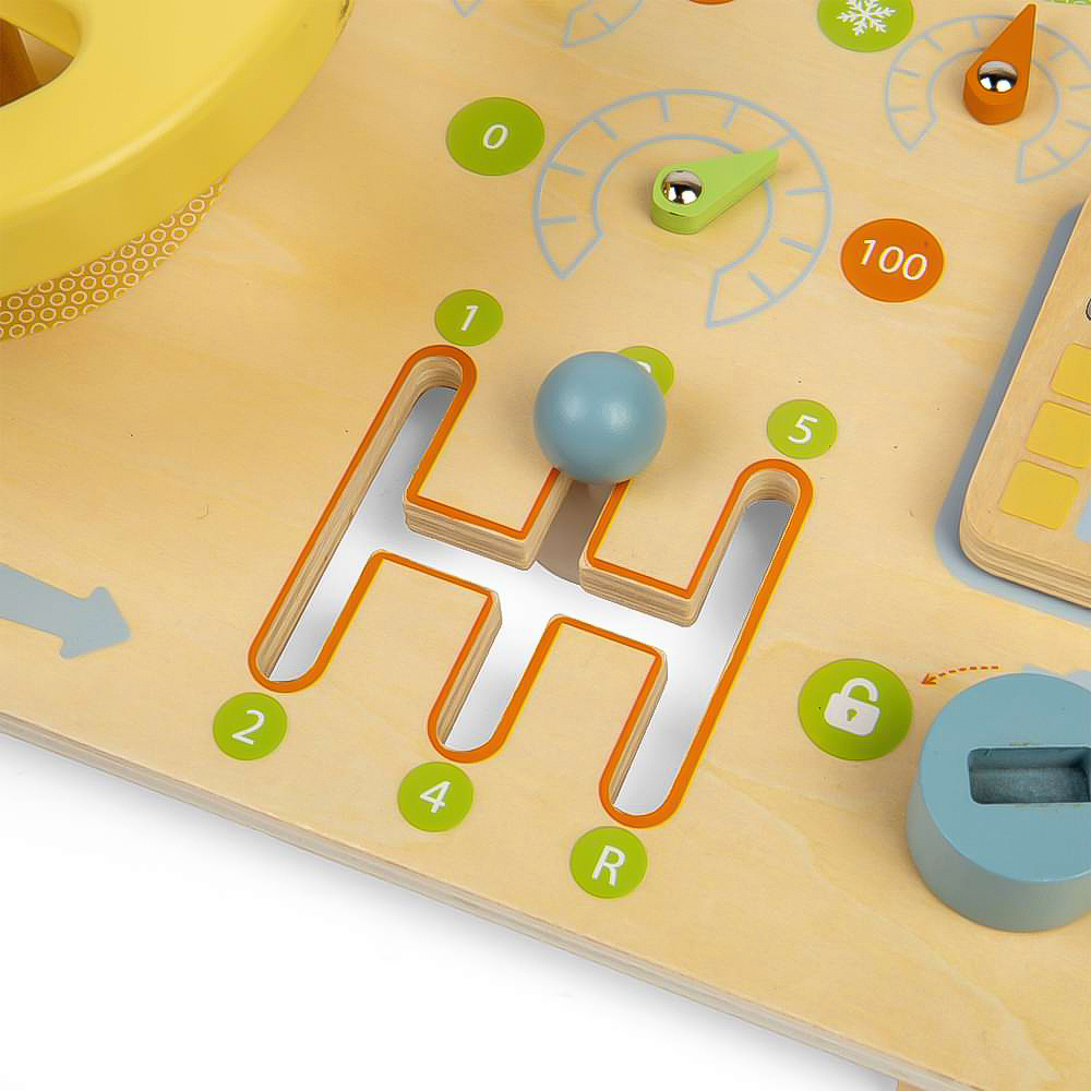 Bigjigs Toys Kids Wooden Jungle Busy Board Montessori Toy Image 6