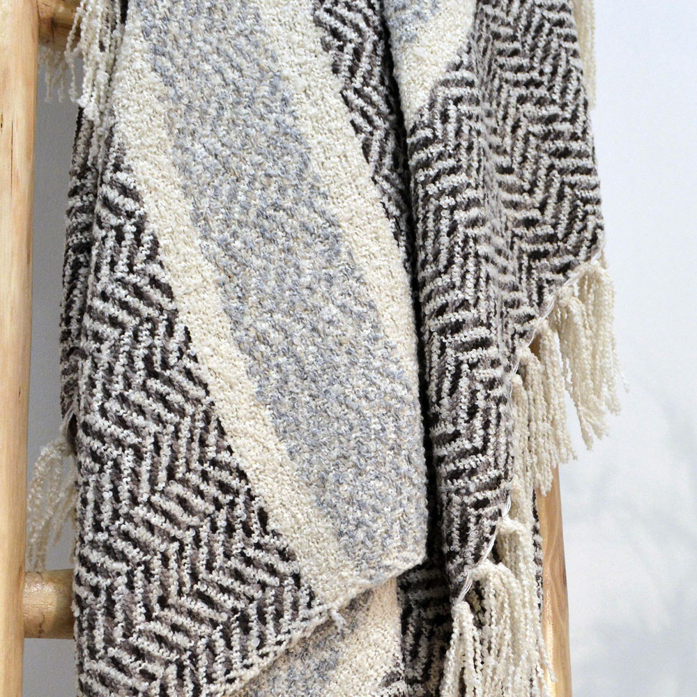 Allure Home Fashions Herringbone Grey Throw Blanket 150 x 200cm Image 3