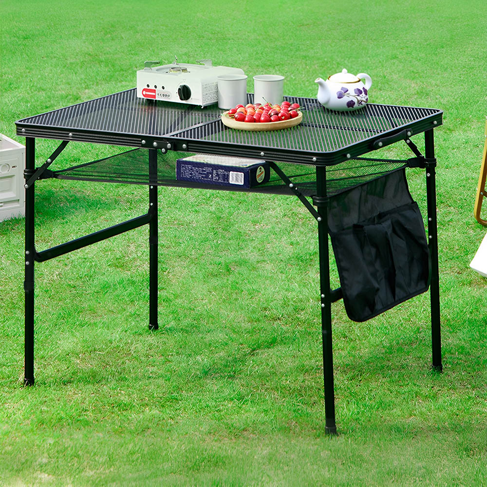 Living and Home Black Outdoor Multi Functional Folding Camping Table 90 X 60cm Image 2