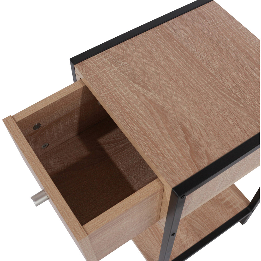 Core Products Kelly Single Drawer Single Shelf Oak Effect Compact Bedside Cabinet Image 6
