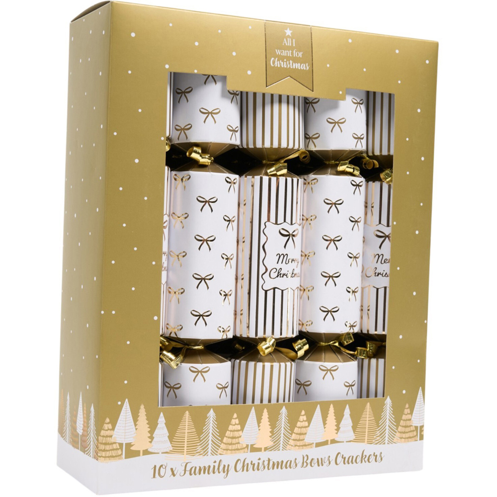Pack of 10 Family Christmas Bows Crackers Image 2