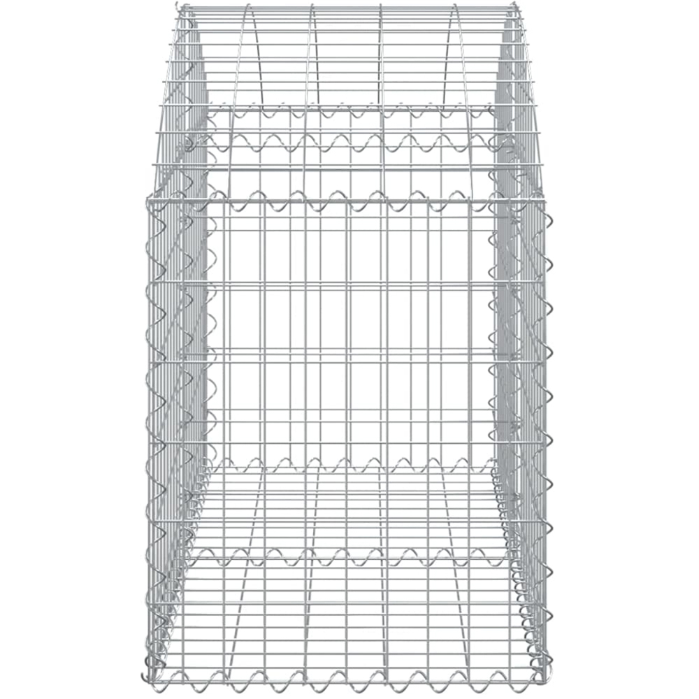 vidaXL Silver Galvanised Iron Arched Gabion Basket 100 x 50 x 60/80cm Image 3