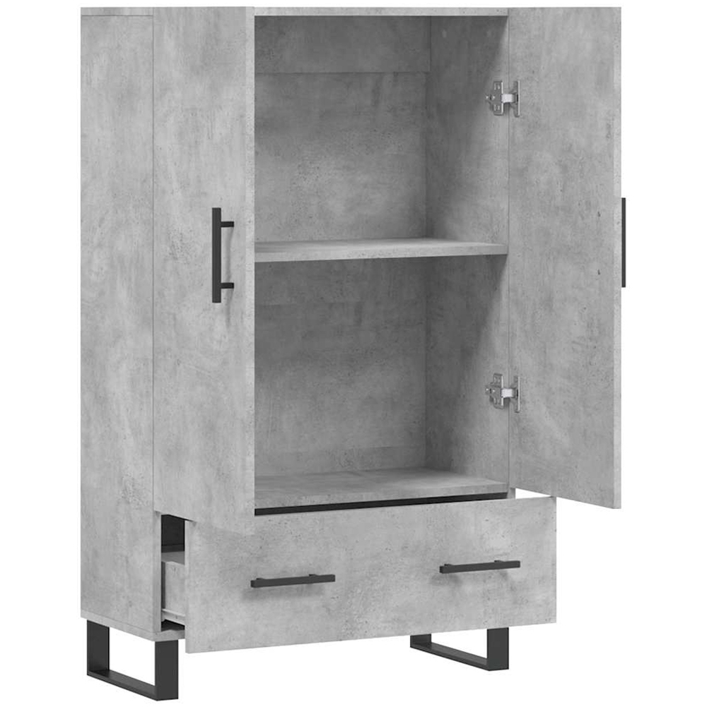 vidaXL 2 Door Single Drawer Concrete Grey Highboard Image 5