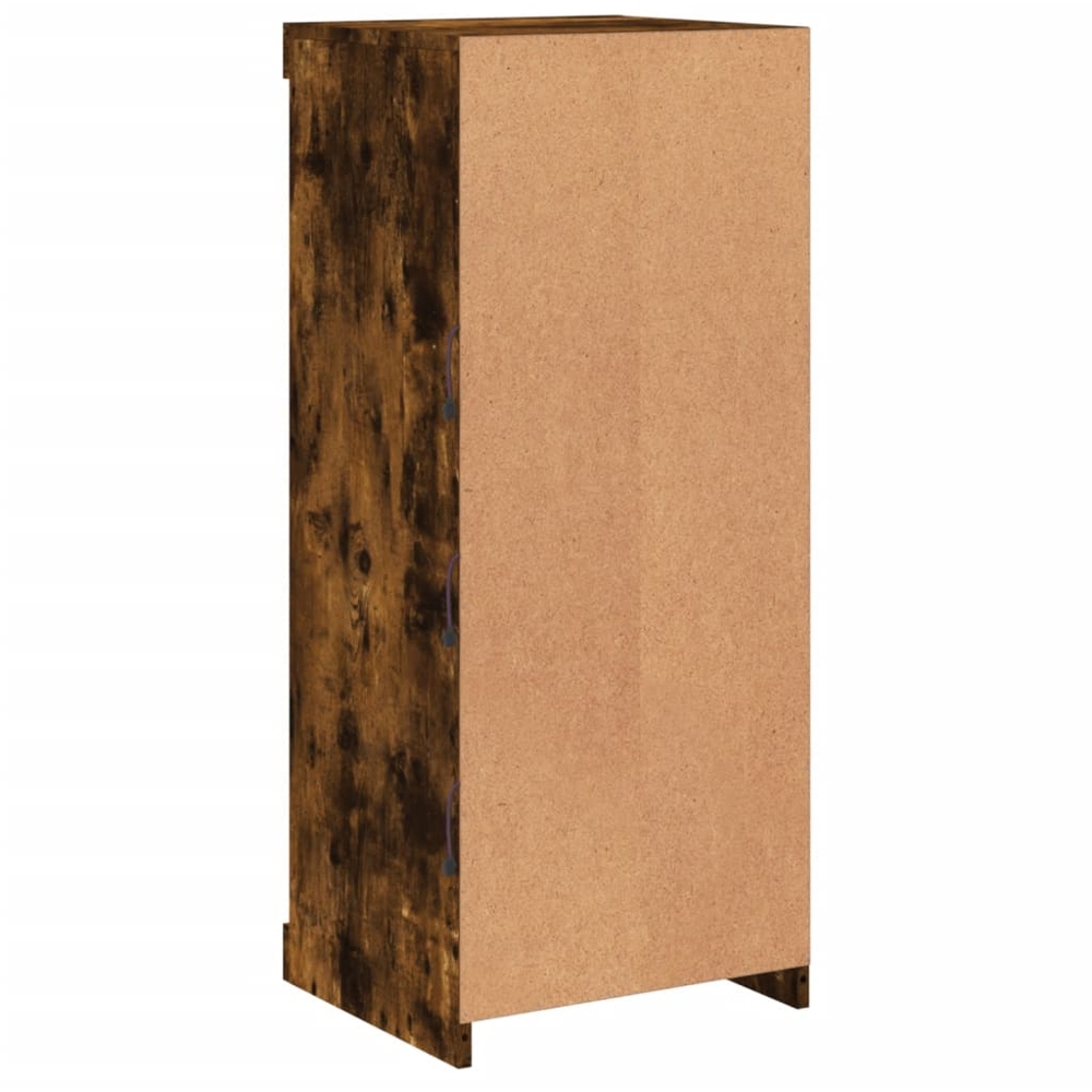 vidaXL 4 Shelf Smoked Oak LED Sideboard Image 5