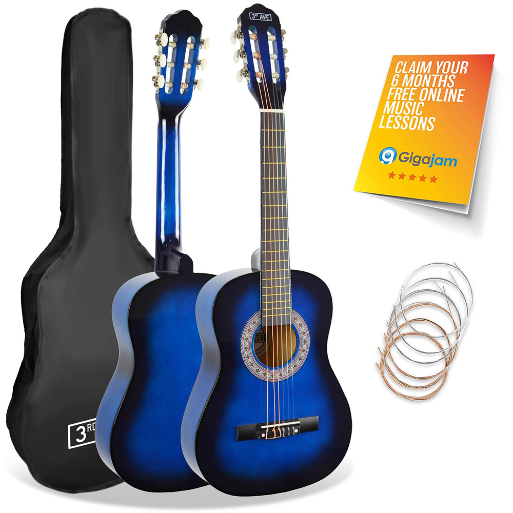 3rd Avenue Blueburst Half Size Classical Guitar Set Image 1
