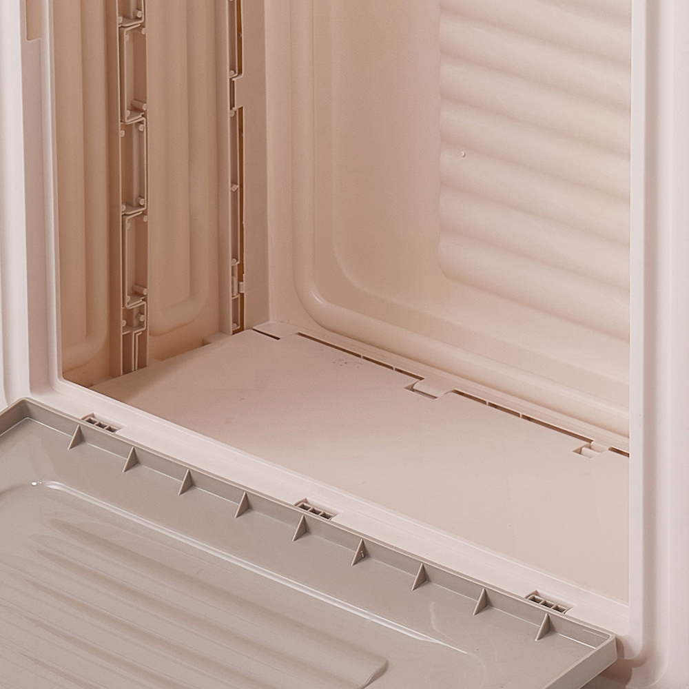 Living and Home 70L Cream Foldable Storage Box with Wheels and Lid Image 7