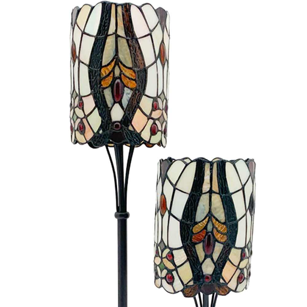 Acacia Home Tiffany White Twin Stem Table Lamp 15.2cm Image 2