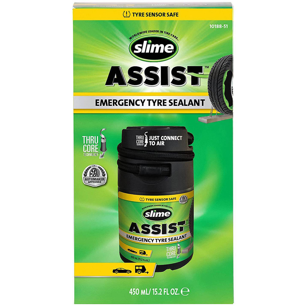 Slime Assist Emergency Puncture Repair Connect to Air Flat Tyre Sealant 450ml Image 3