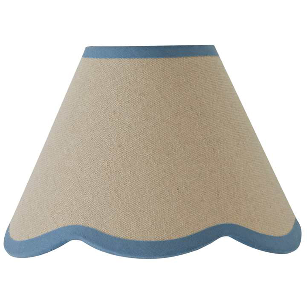 ValueLights Florie Mini Scallop Blue Trim Shade Image 1
