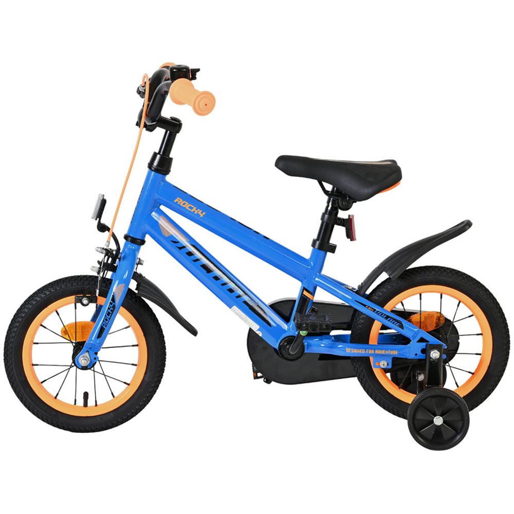 Volare Rocky Kids 12 inch Blue Bike with Stabilisers Image 4