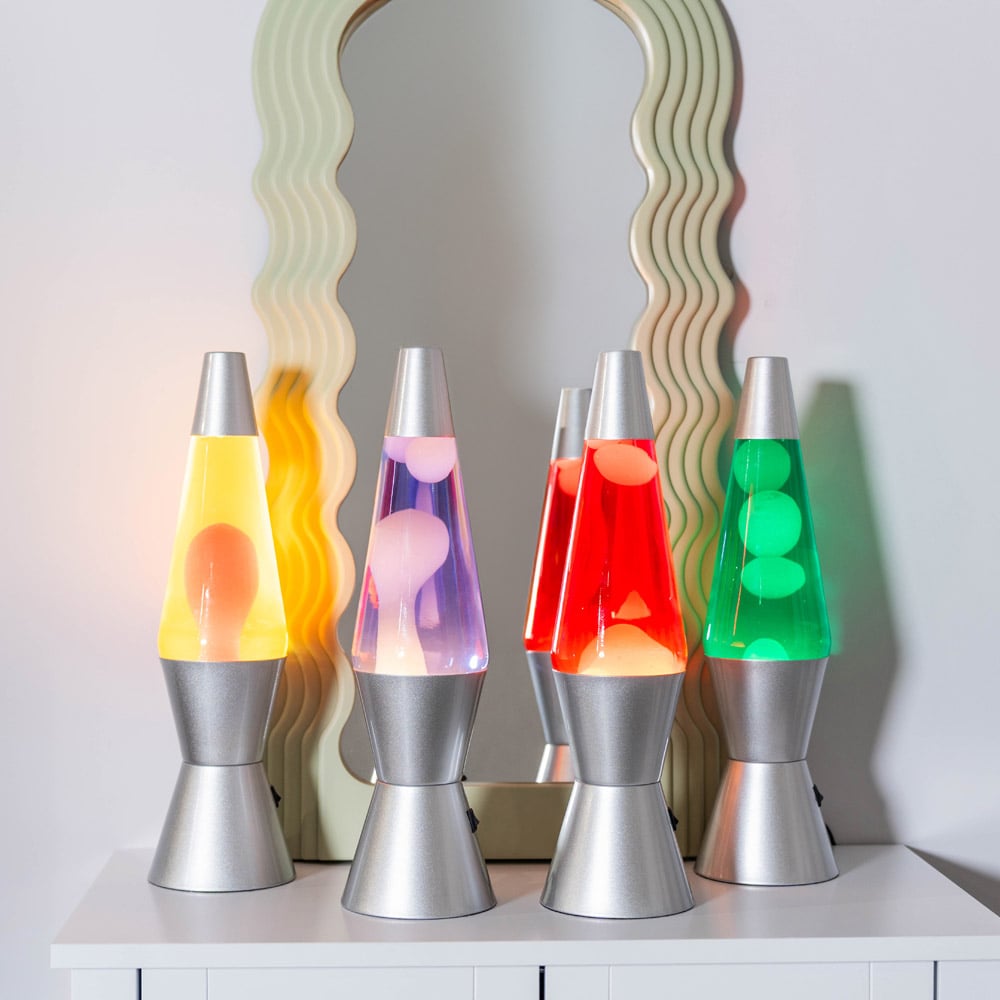 ValueLights Razzo Yellow and Red with Silver Base Retro Lava LED Table Lamp Image 4