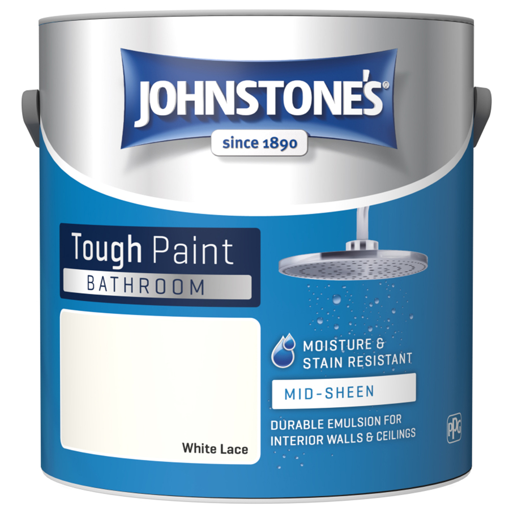 Johnstone's Bathroom White Lace Mid Sheen Emulsion Paint 2.5L Image 2