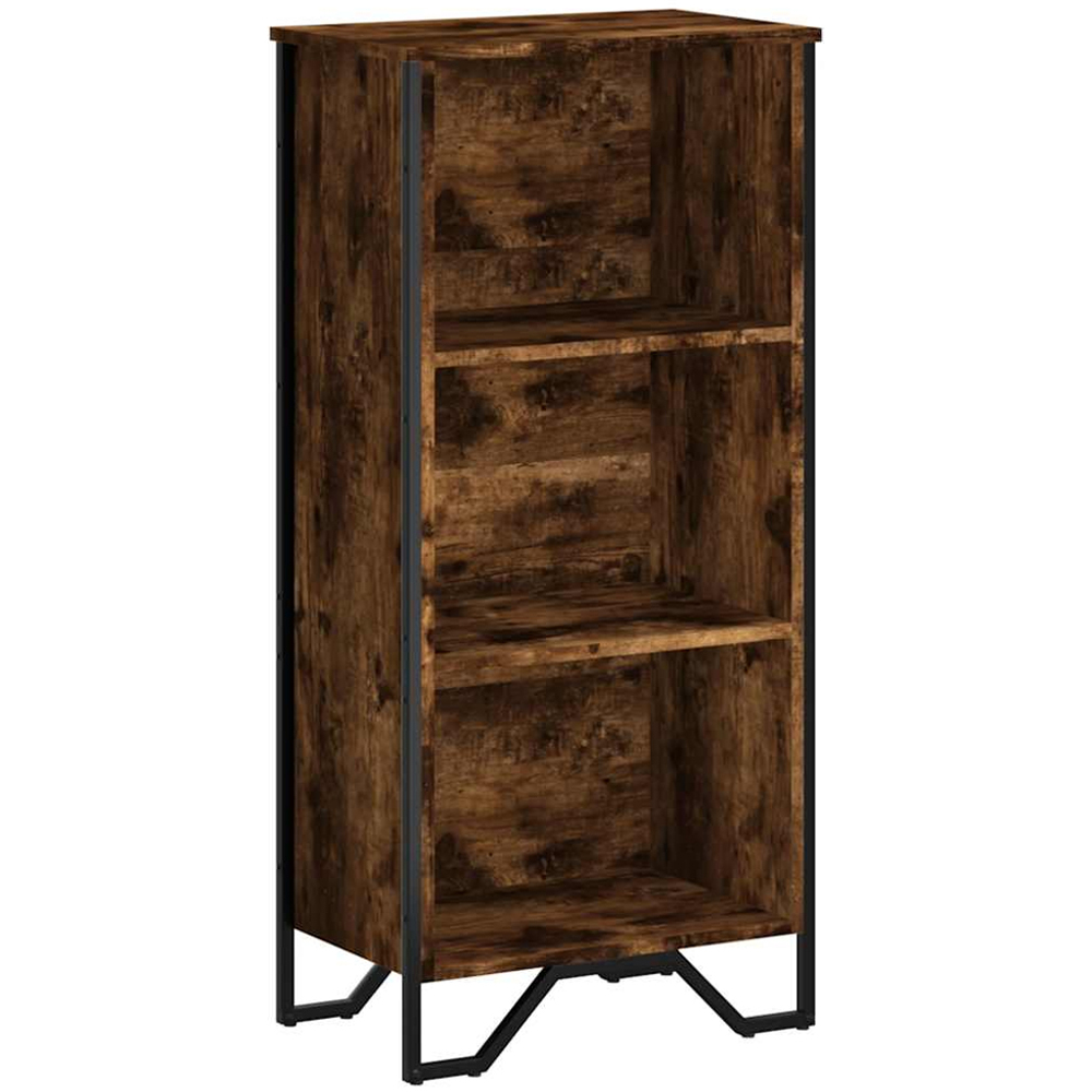 vidaXL 3 Shelf Smoked Oak Bookcase Image 2