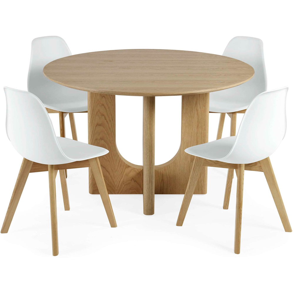 Julian Bowen Agatha Set of 2 White Plastic Dining Chair Image 3