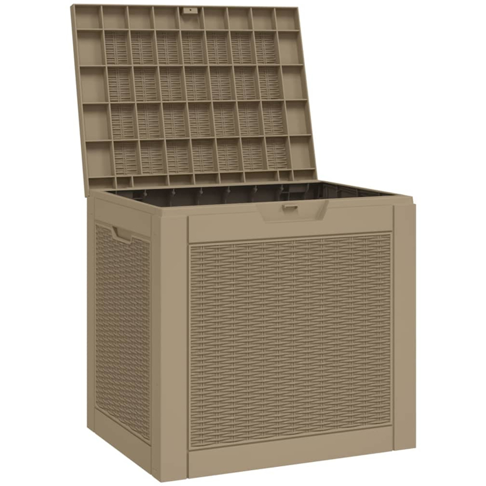 vidaXL 118L Brown Polypropylene Garden Storage Box Image 3