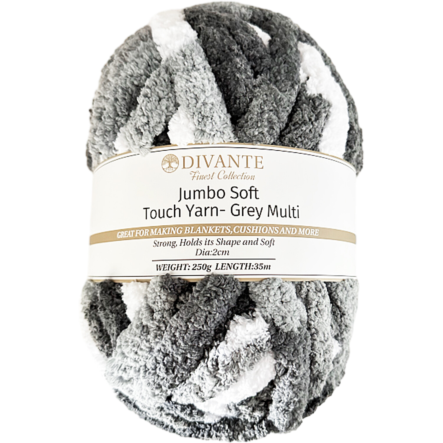Multi Colour Jumbo Soft Touch Yarn Grey Multi Image 1
