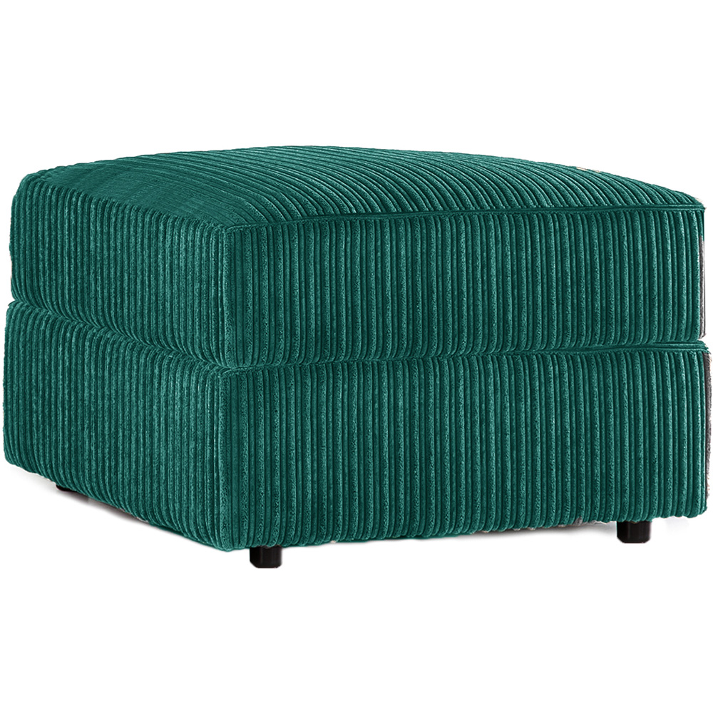 Luxor Teal Jumbo Cord Footstool Image 2