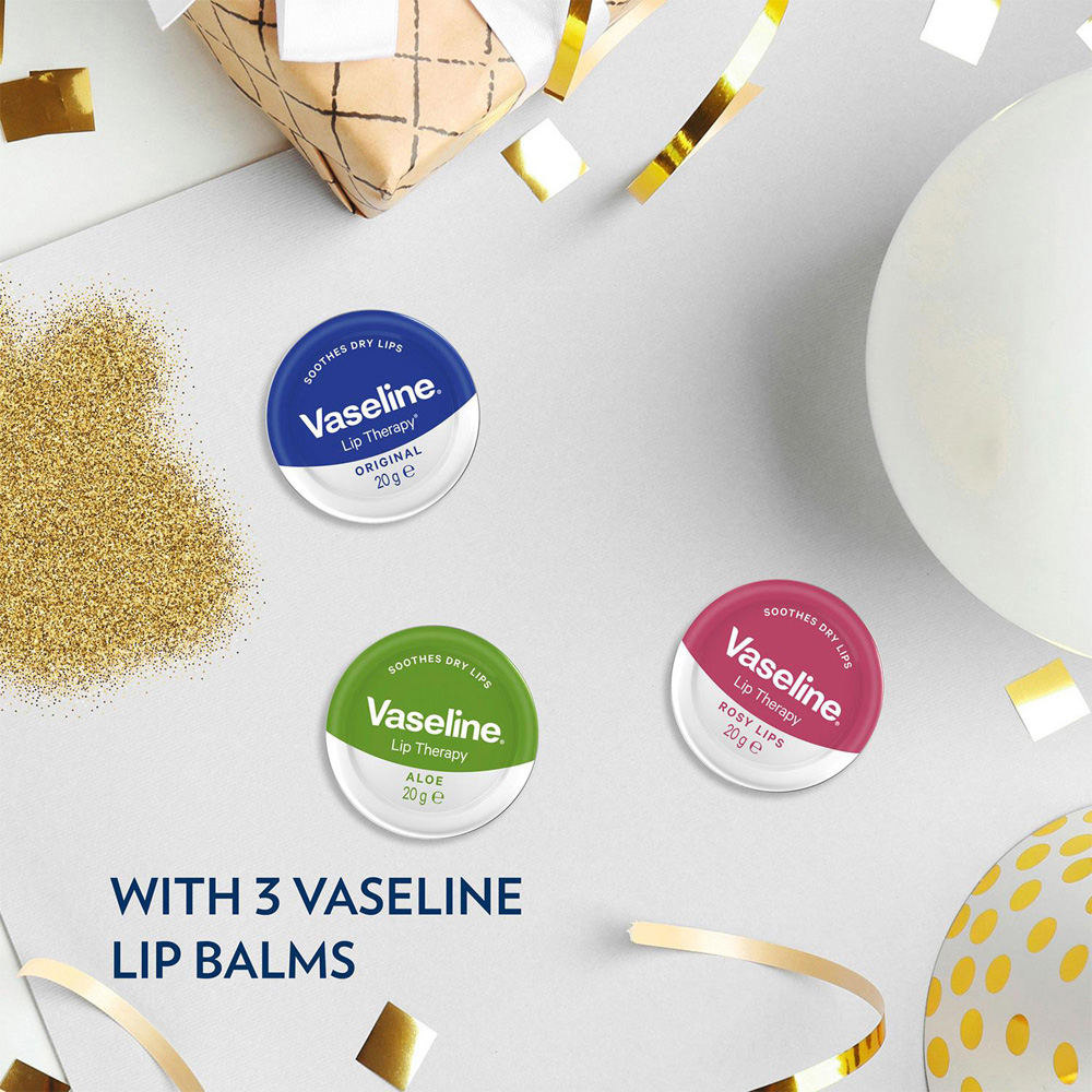 Vaseline Lip Treat Collection Rosy Aloe Original Balm Trio Tin Gift Set 3 Pack Image 6