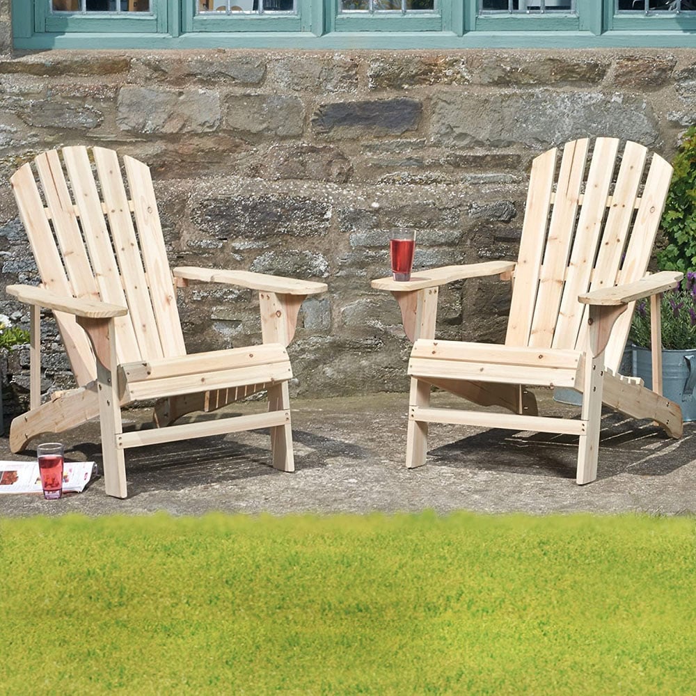 Garden Gear Wooden Adirondack Chair 2 Pack Image 1