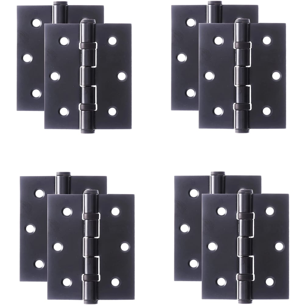 Golden Grace Matt Black Finish Ball Bearing Timber Door Hinge 75mm 4 Pack Image 1