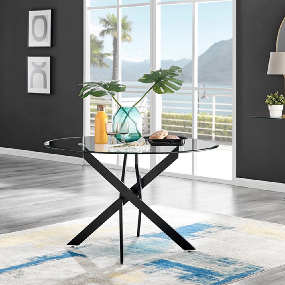 Furniturebox Arona Kensington 6 Seater Round Dining Set Black Image 8