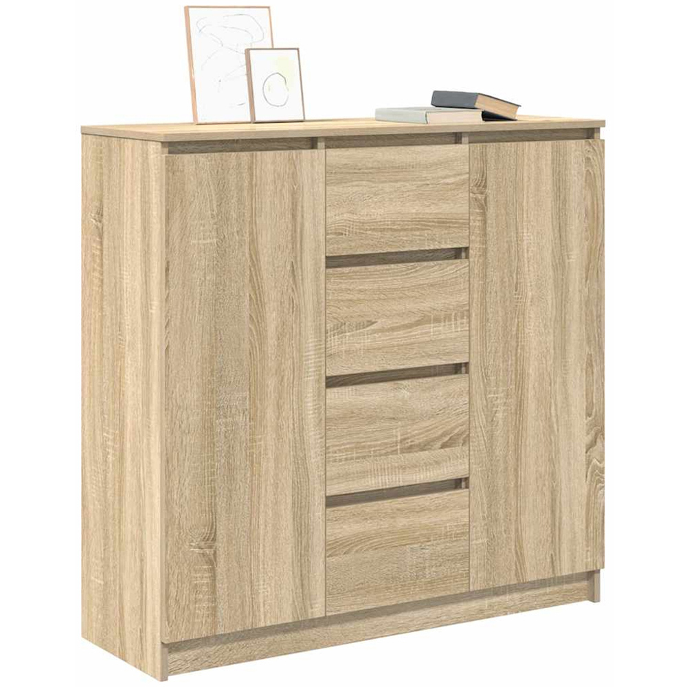 vidaXL 2 Door 4 Drawer Sonoma Oak Sideboard Image 4