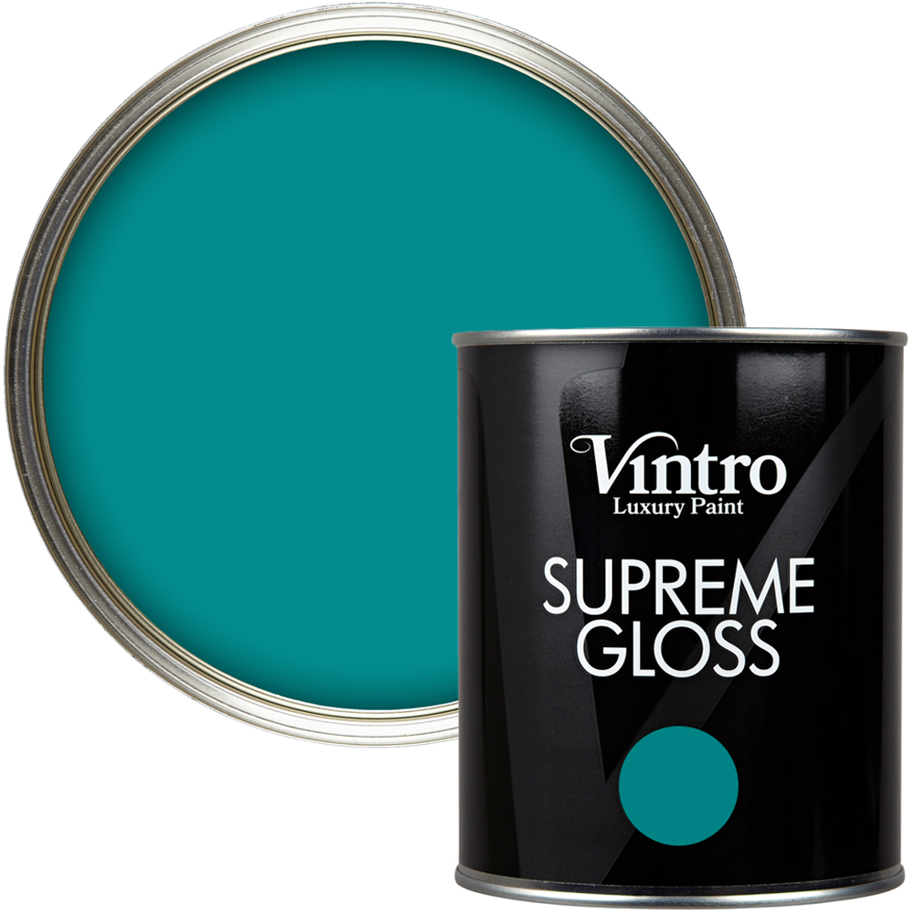 Vintro Paint Walls and Ceilings Teal Gloss Paint 1L Image 1