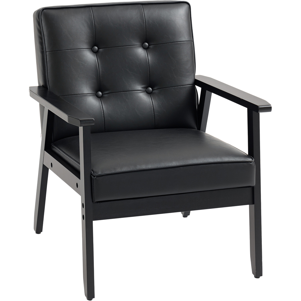 Portland Black Accent Chair with Armrest Image 2