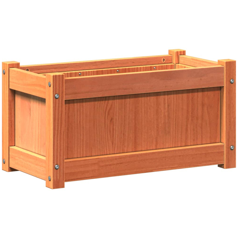 vidaXL Brown Pine Wood Garden Planter 31 x 60 x 31cm Set of 2 Image 5