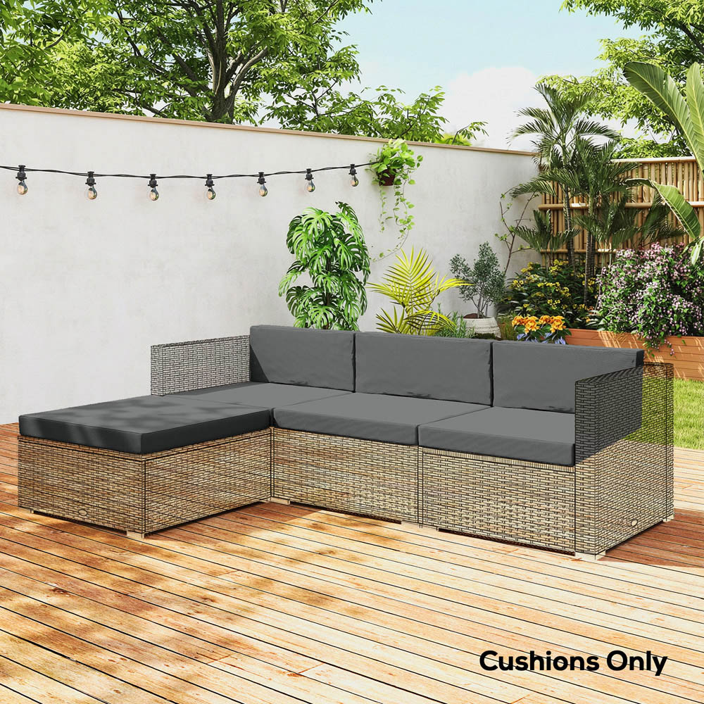 Outsunny 7 Piece Dark Grey Water-Repellent Patio Furniture Cushion Set Image 3