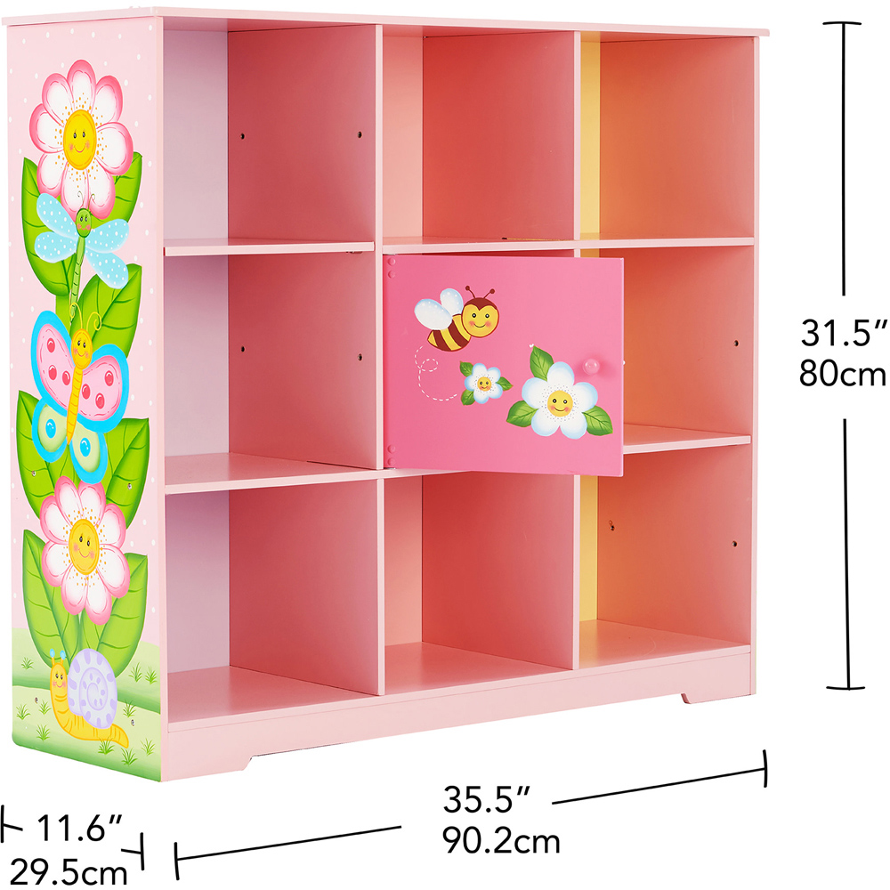 Teamson Kids Fantasy Fields Single Door 8 Shelf Toy Furniture Magic Garden Bookshelf Image 7