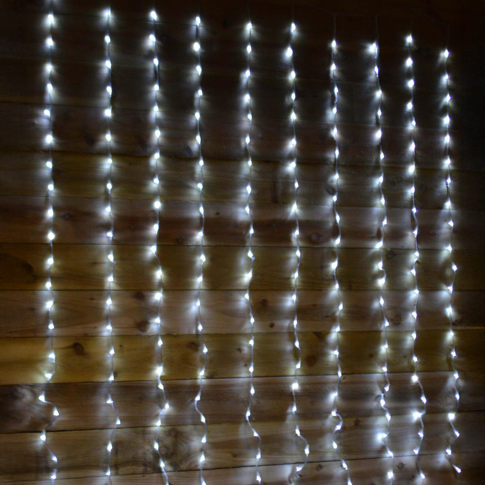 Premier 240 Cool White LED Cascading Waterfall Curtain Light 1.5 x 2m Image 6