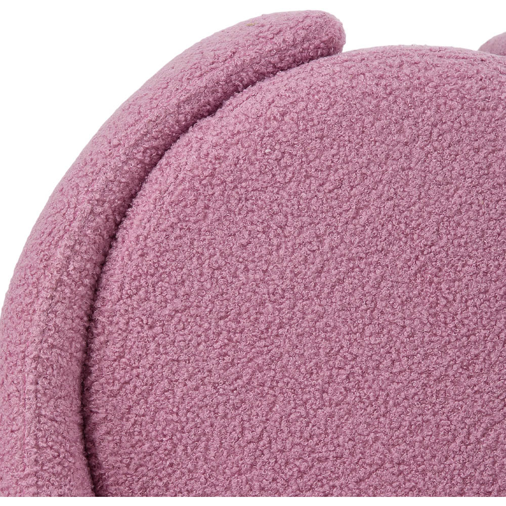 Living and Home Purple Teddy Fleece Round Tub Makeup Stool Image 6